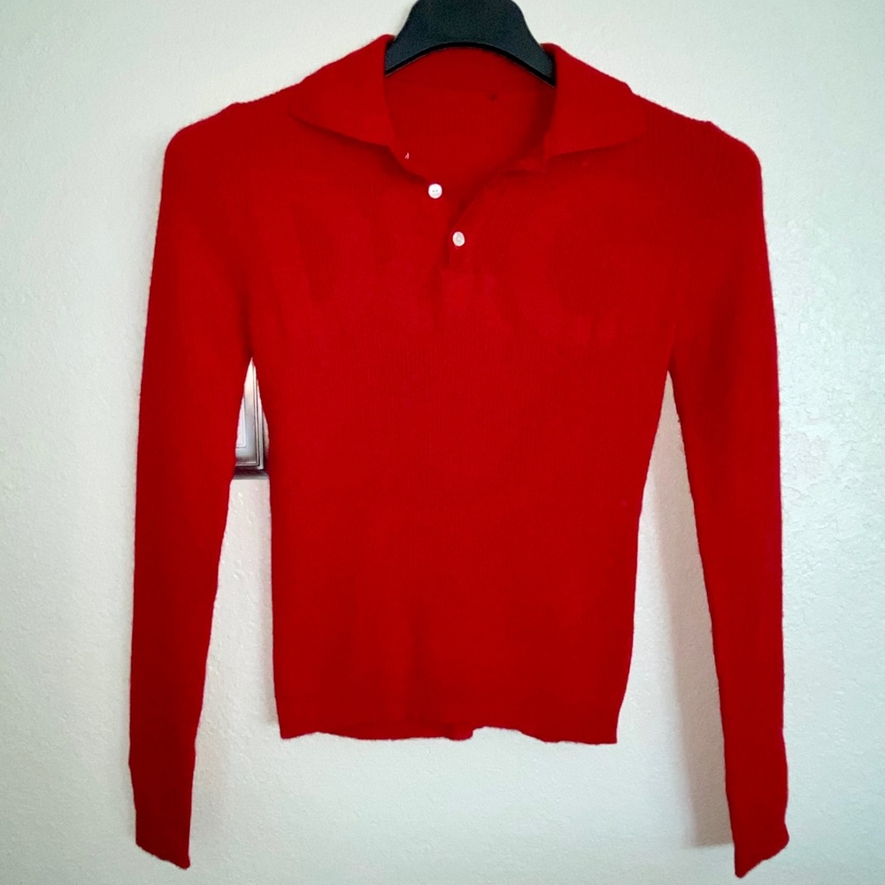 Dolce & Gabbana Red Ribbed Sweater